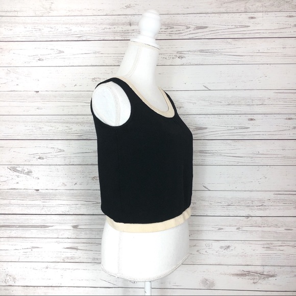 St. John Black Beige Tank Top Shirt - Picture 3 of 6